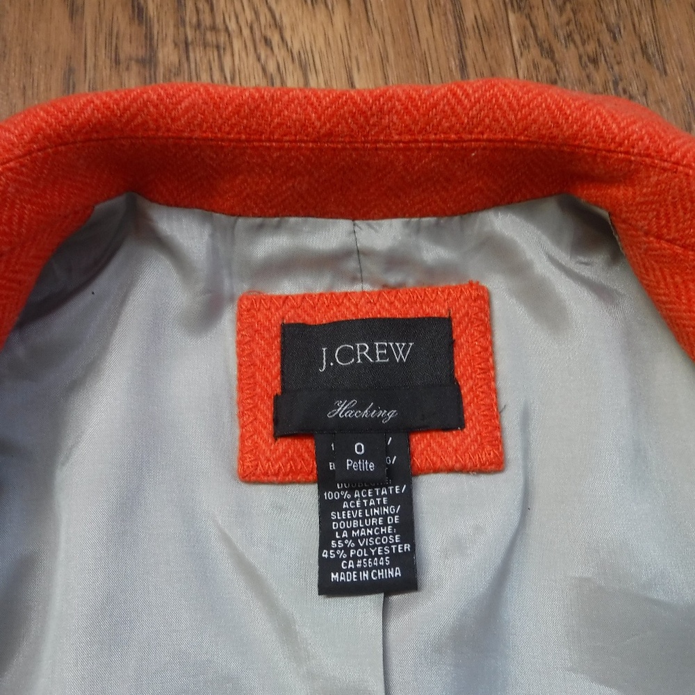 J. Crew Wool Herringbone Pattern Button Up Jacket - image 3